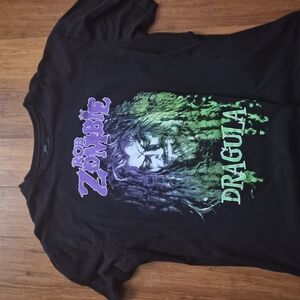 Men's Black Graphic Tee with Zombie and Dragula Design